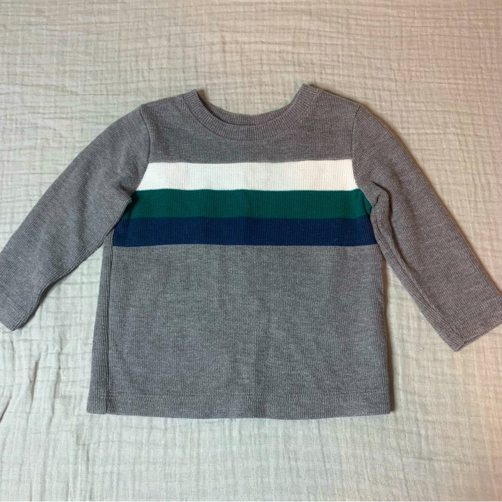 Jumping Beans fleece crew neck sweatshirt, gray, size 12m